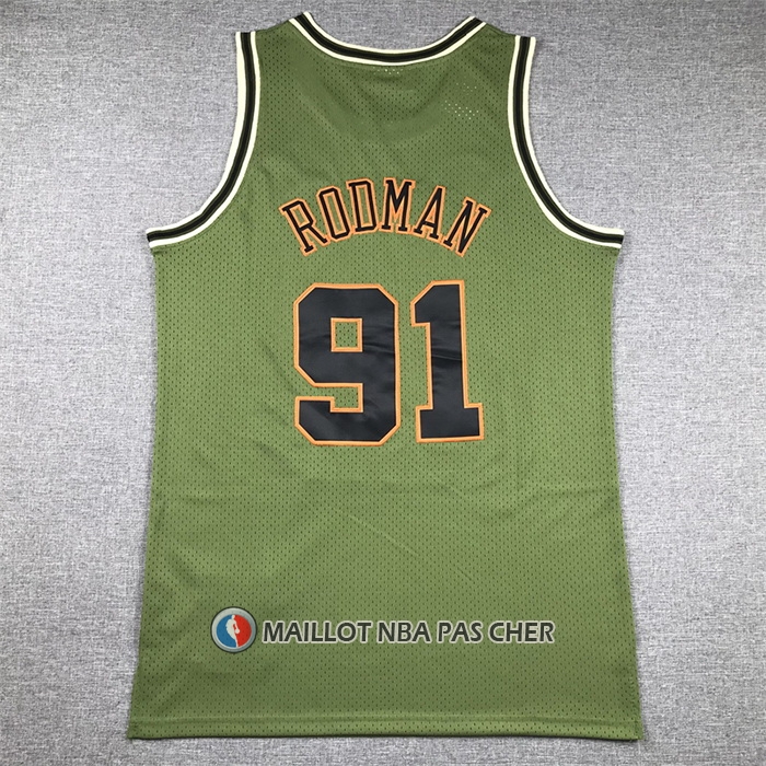 Maillot Chicago Bulls Dennis Rodman NO 91 Mitchell & Ness 1997-98 Vert